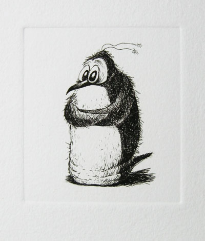 Der Pinguin. Er wartet schon lange auf die globale Erwärmung.